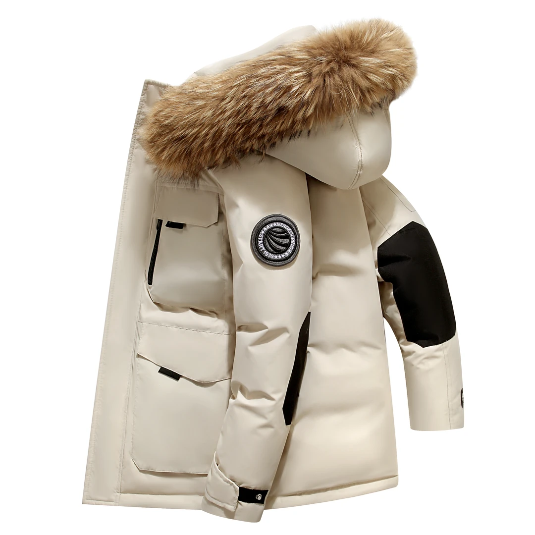 冬季男女同款时尚气质百搭加厚保暖毛领外套