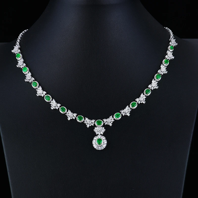 卡莱诗主石4.78克拉18K金巴基斯坦 沃顿绿 天然祖母绿项链