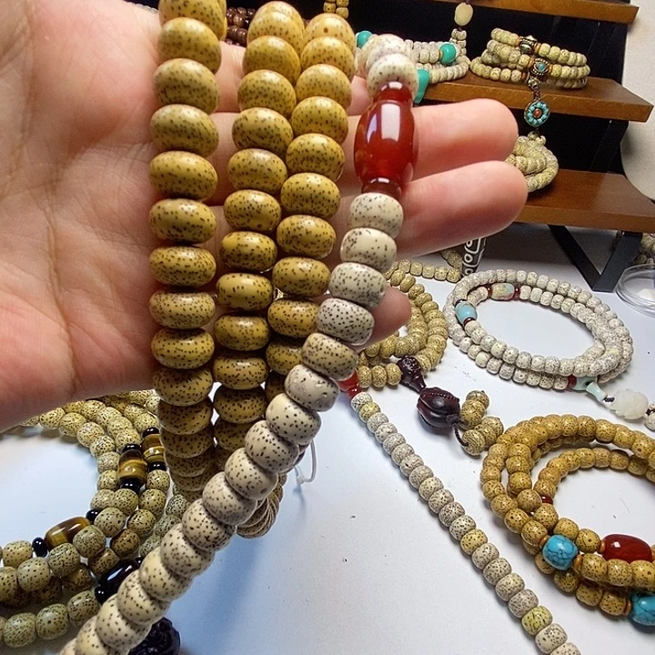 司***葛星月菩提手串原生态鸡油黄13/9