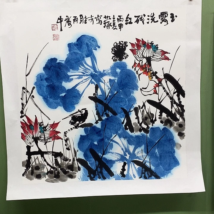 竖款精品国画作品宣