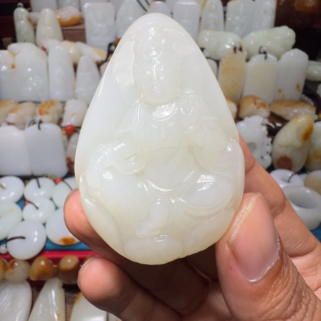 极***店和田玉未镶嵌吊坠(不含链)