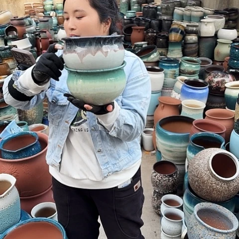 19口12高瑕疵两个盆。