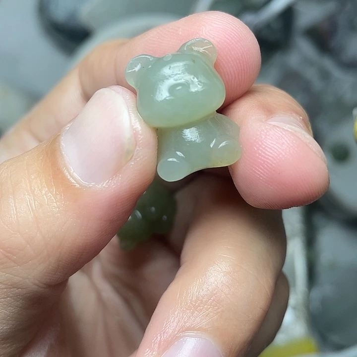 和田玉未镶嵌吊坠(不含链)小熊