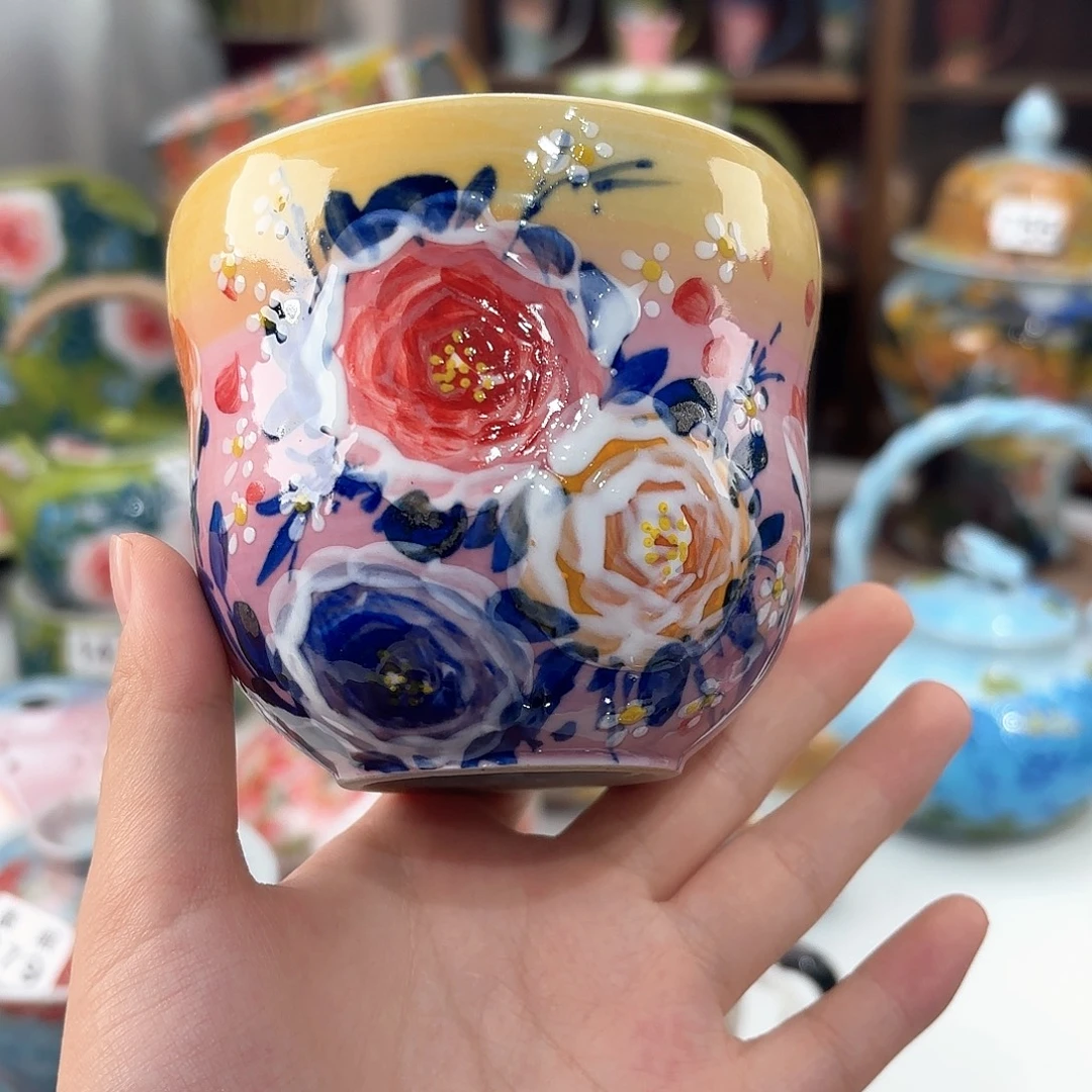 景德镇手绘高温釉下彩陶瓷茶具