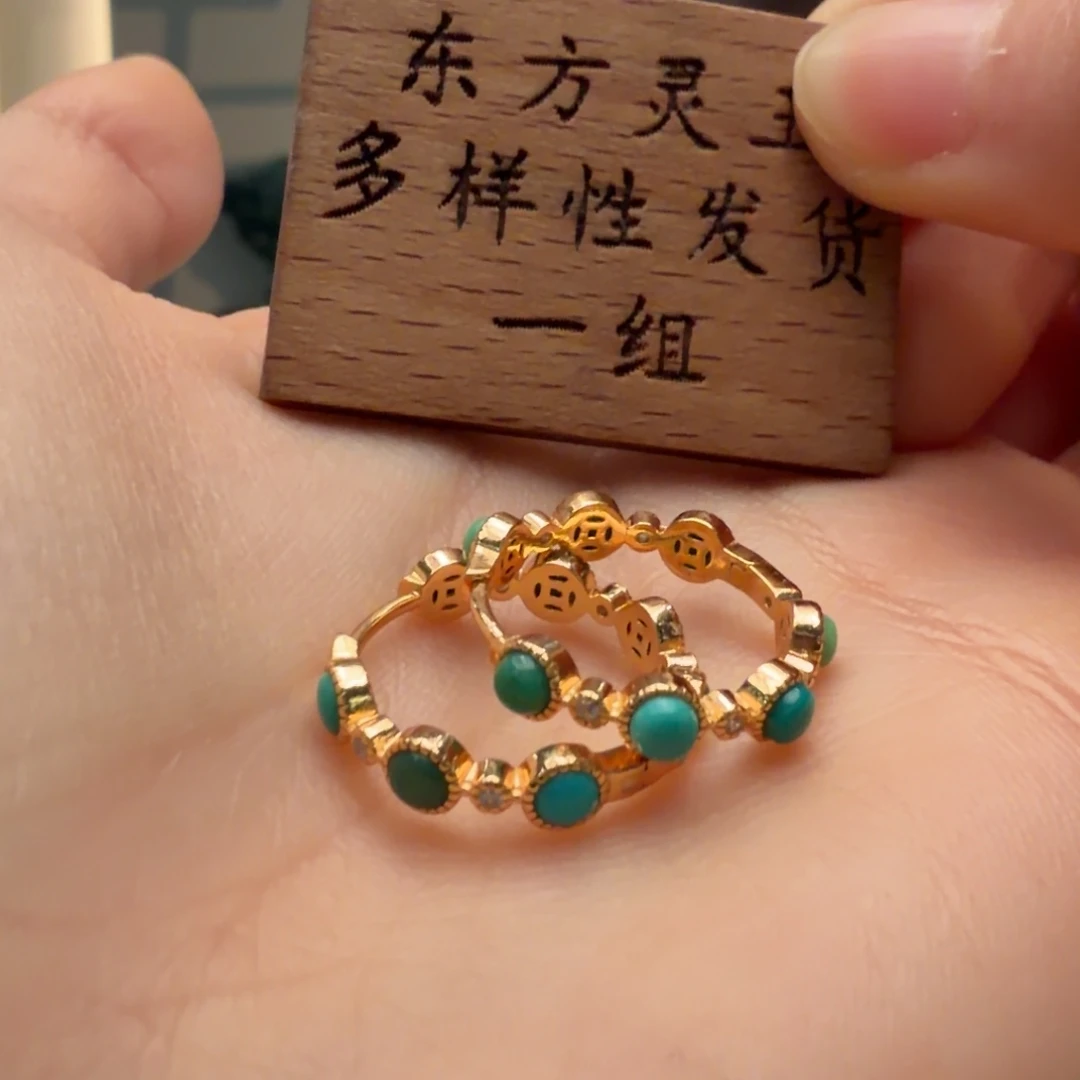 绿松石银S925镶嵌颈饰