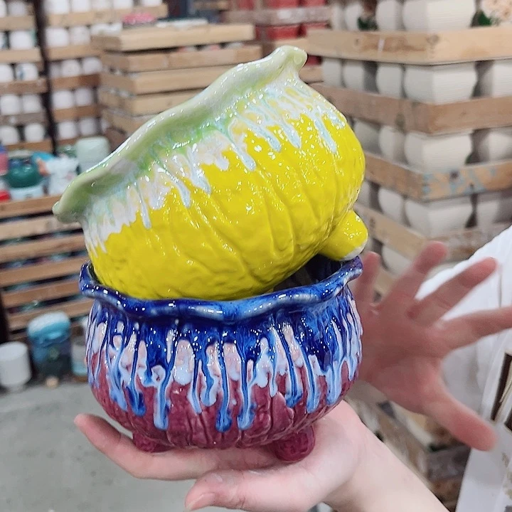 有孔.凑单10元陶瓷花盆发货！