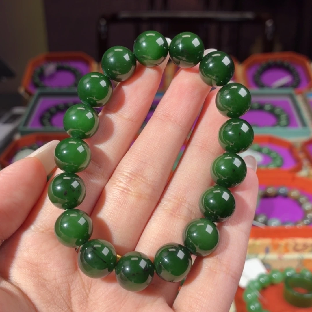 星***河和田玉（碧玉）未镶嵌手链