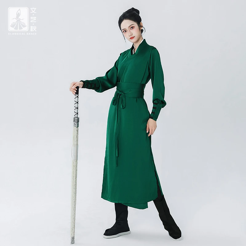 文艺秋2025春季新款舞蹈练功演出服女飘逸中国风武侠表演服侠客风