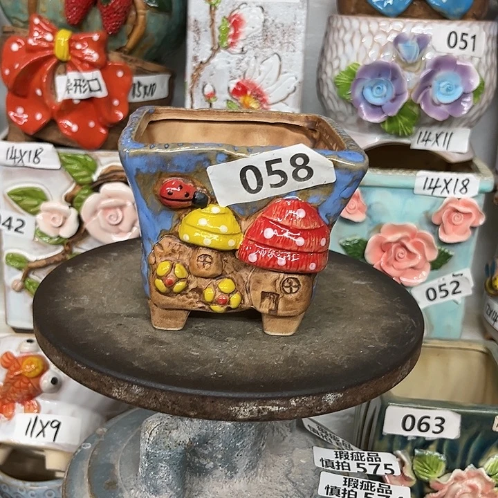 紫砂花盆粗陶材质多肉花盆