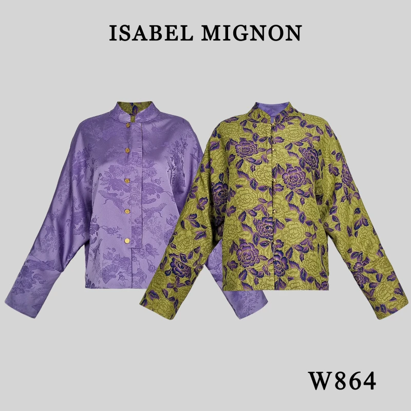 【艾臣-金金】牡丹双面可穿女单衣薄款时尚复古外套W864