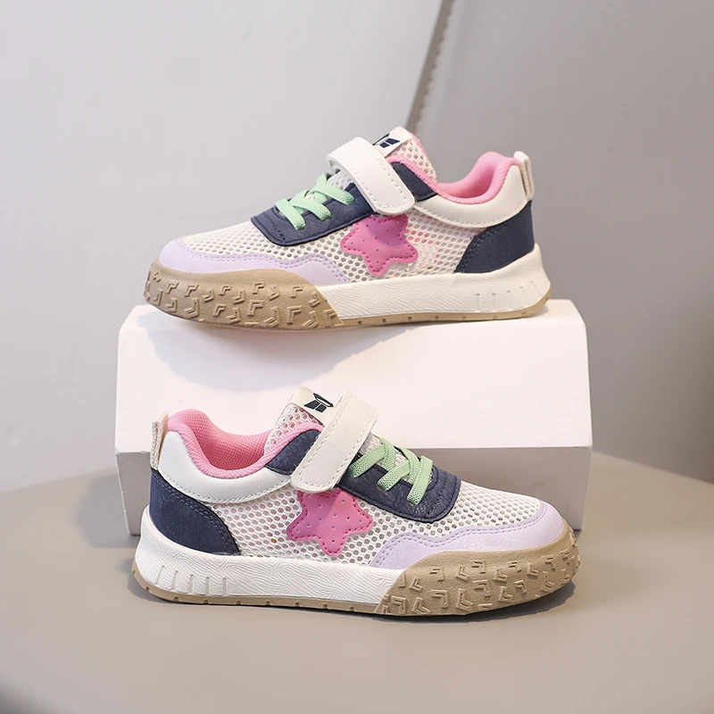 大黄蜂童鞋夏季网面透气女童板鞋2025新款女宝宝校园运动鞋阿甘鞋