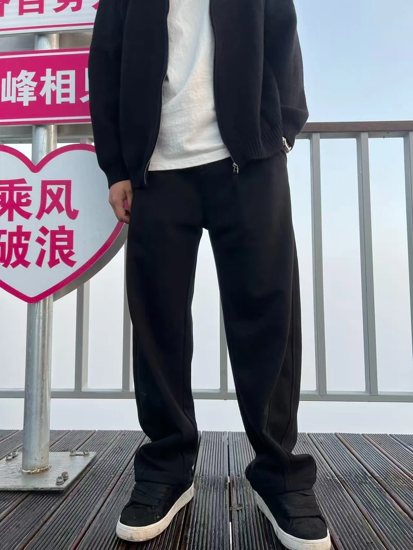 【和煦】秋冬针织简约纯色百搭直通垂感休闲卫裤高街宽松潮流时尚