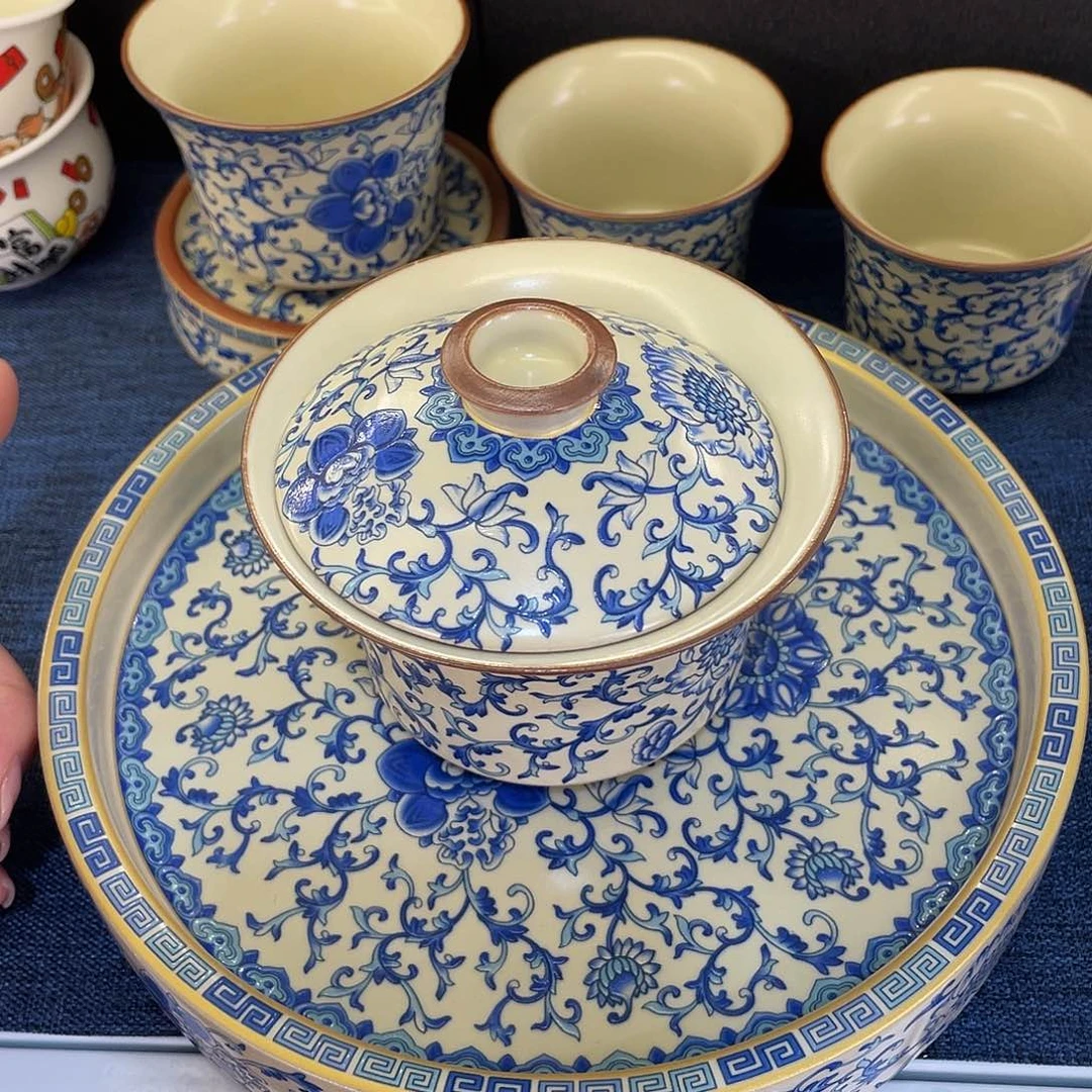 陶景德陶瓷盖碗茶具