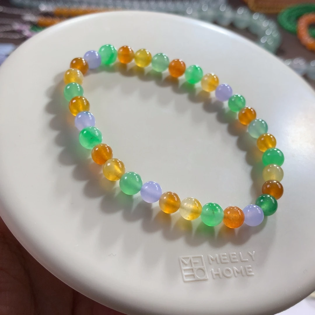 翡翠未镶嵌颈饰阳光明媚•艳色多宝糖果单圈卡5.5~6