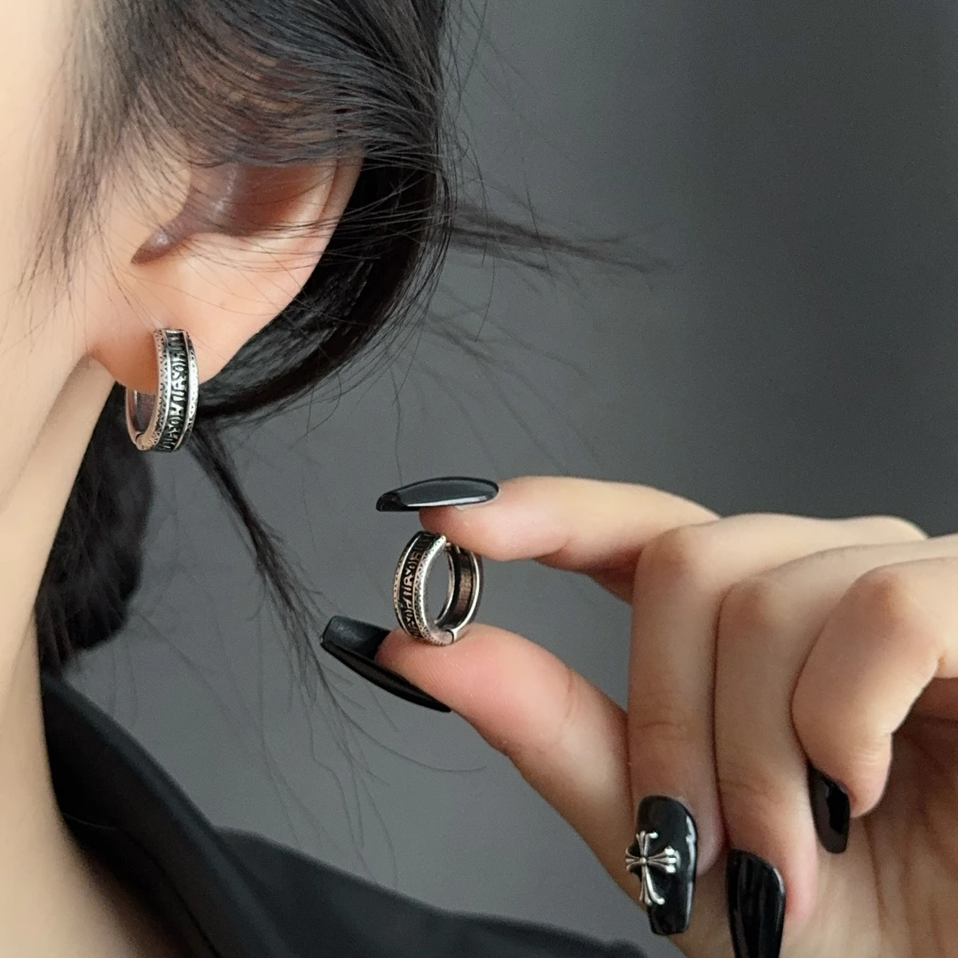 夏季百搭耳饰 潮流痞帅高级感个性耳扣百搭复古港风耳环E1637