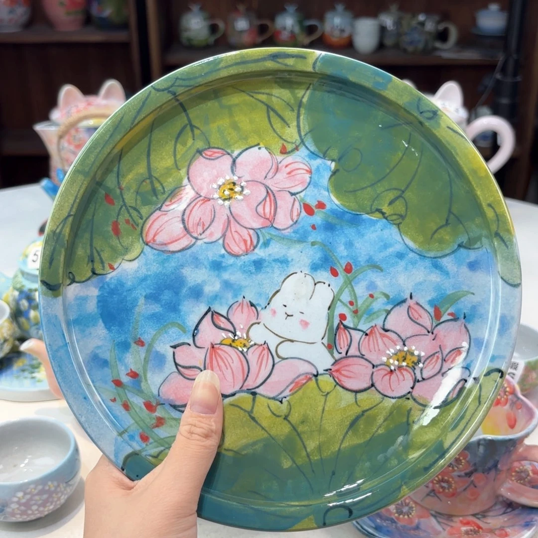景德镇手绘高温釉下彩陶瓷茶具