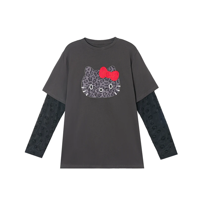 【THE ENES X LABERTHREE】新品25春夏拼接暗纹防晒长袖T恤女