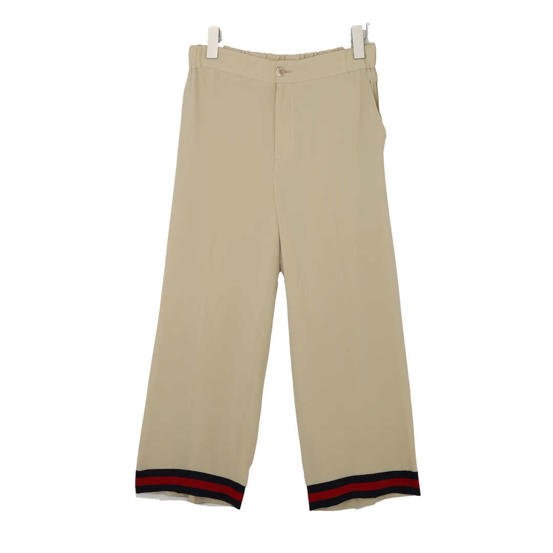GUCCI/古驰夏季极简风薄款女士阔腿裤七分休闲裤494473  ZHS03