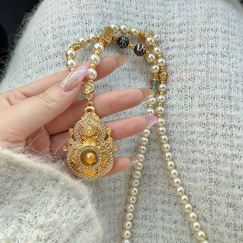 非金属珐琅项链 【平安福禄】新中式复古手工配件吊坠气质轻奢项链