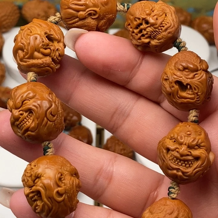 红***石橄榄核手串/手链橄榄核雕工艺