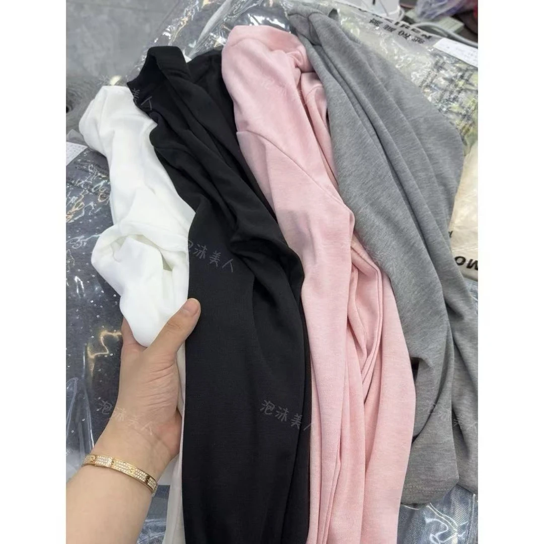 防晒纹理面膜t」超百搭人手N件！肌理纯色面膜润肤春秋长袖内搭打底