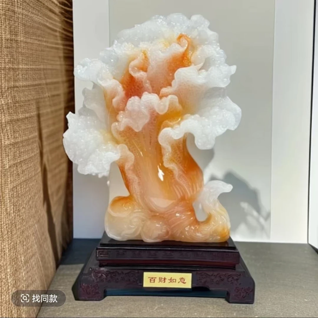 百财如意白菜摆件书房酒柜送人送礼装饰摆件    SPB