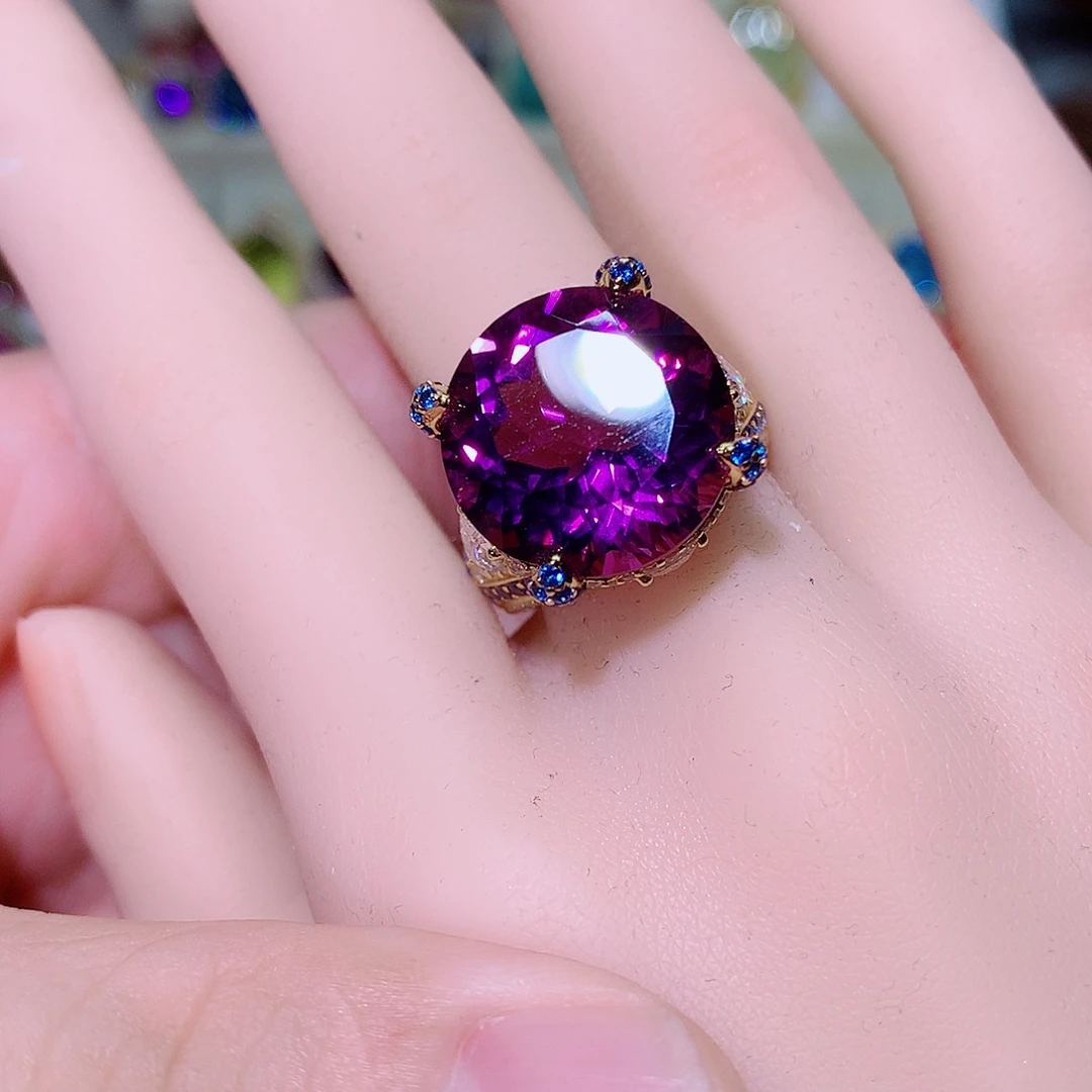 水晶戒指银S925镶嵌