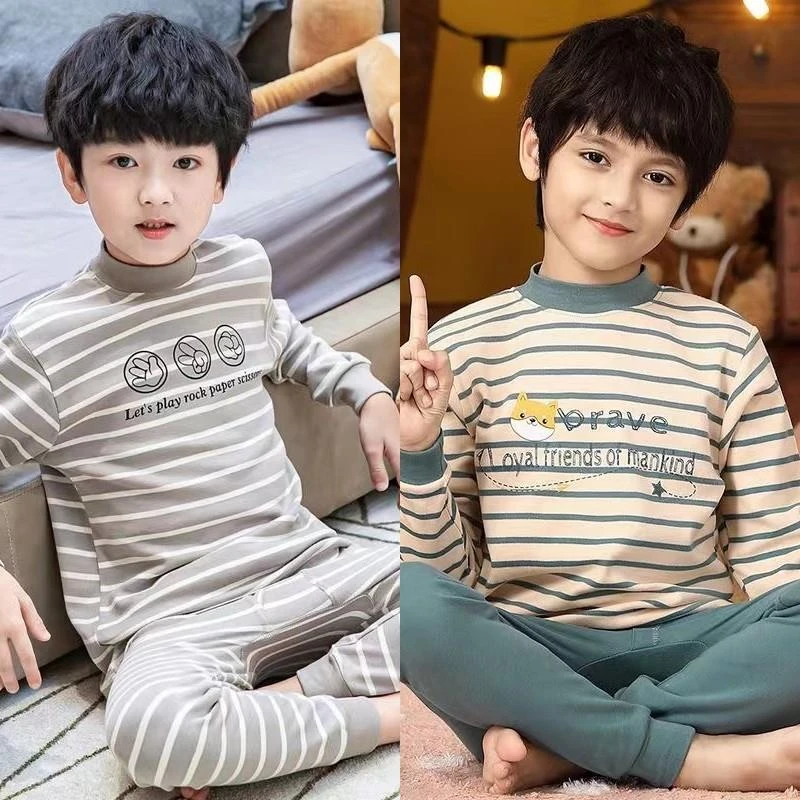 6-12岁男童秋裤男童秋衣秋裤套装全棉儿童纯棉宝宝打底保暖内衣男
