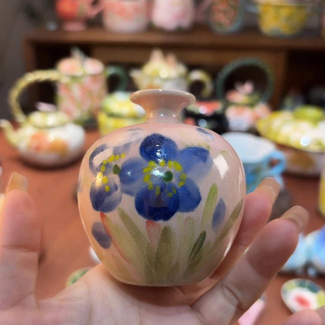 摆件景德镇手绘高温釉下彩陶瓷茶具