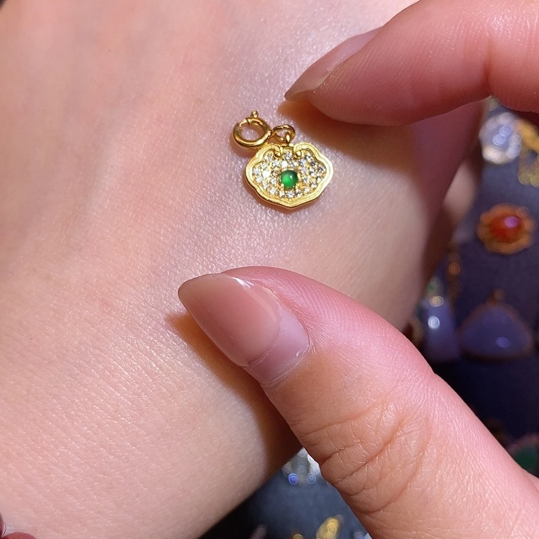 翡翠银S925镶嵌项链