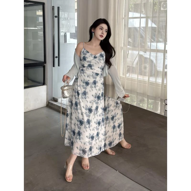 现货【嘎嘎】 大码胖mm夏季性感气质显瘦开衫+连衣裙02232D+02231D