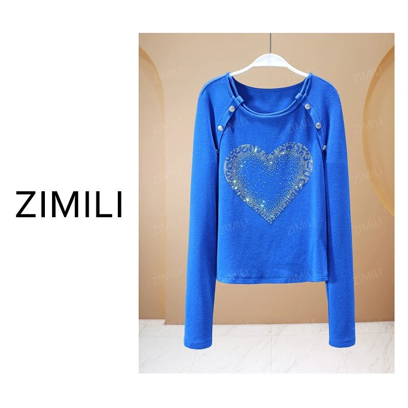 【亮哥女装】2025秋冬新品《丘比特系列》蓝色高弹显瘦上衣26077-A5