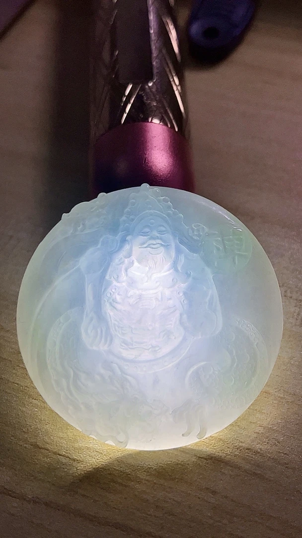 【新春好物】天然缅甸翡翠冰胶透御龙财神毛货买断需抛光尺寸48-7