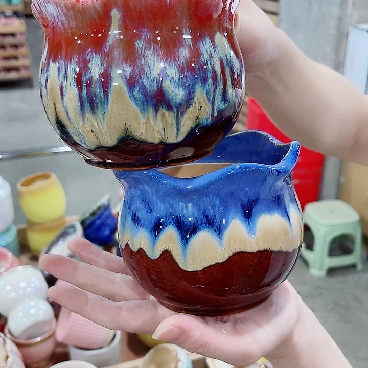 有孔，凑10元包邮陶瓷花盆发货！