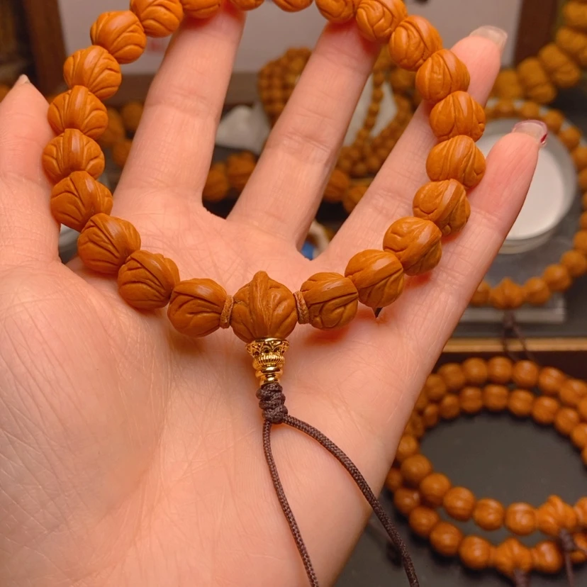 【闪购商品】桃核手串孤*?龙文桃核