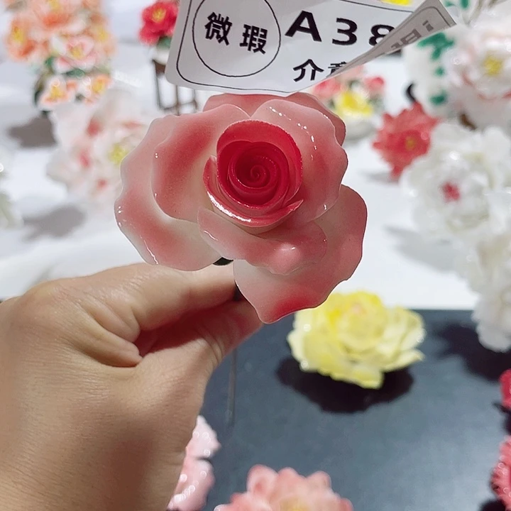 瓷片纯陶瓷手工捏花