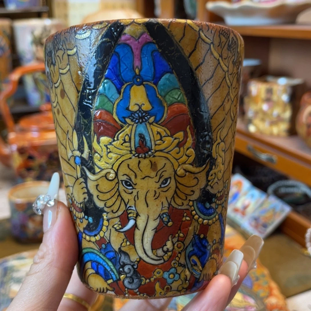 手绘象神志野中可乐杯