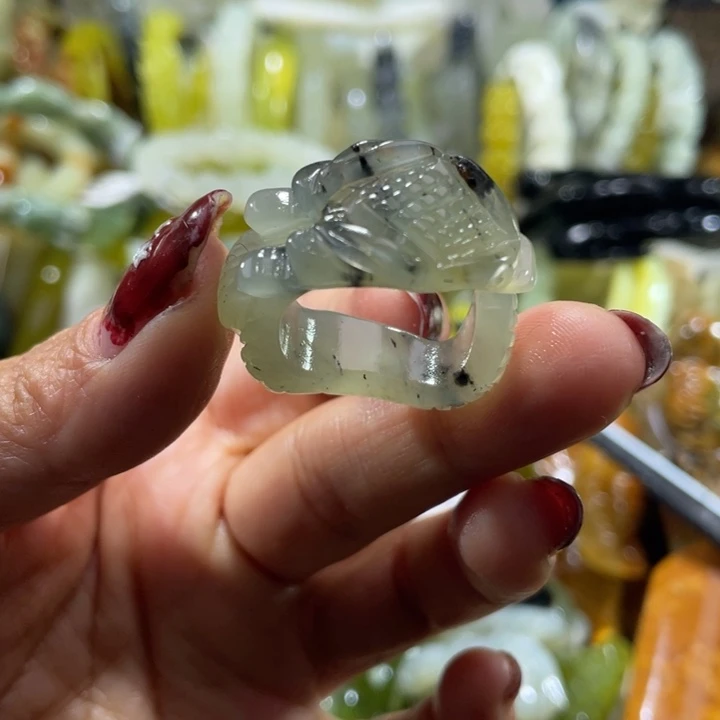 岫玉未镶嵌戒指19