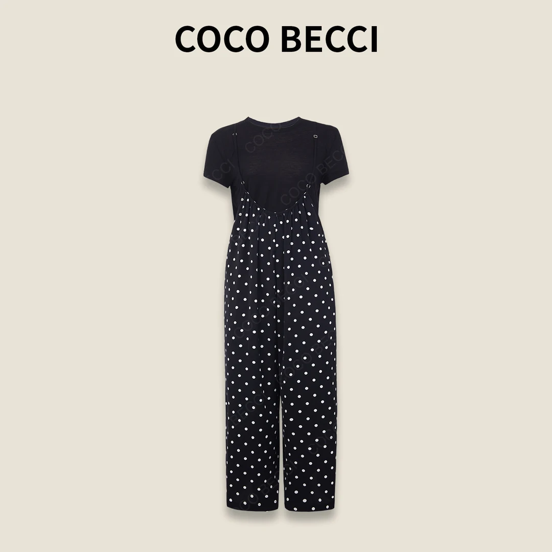 COCO BECCI【深藏不露】知性气质时尚收腰显瘦背带套装CFLJC154071