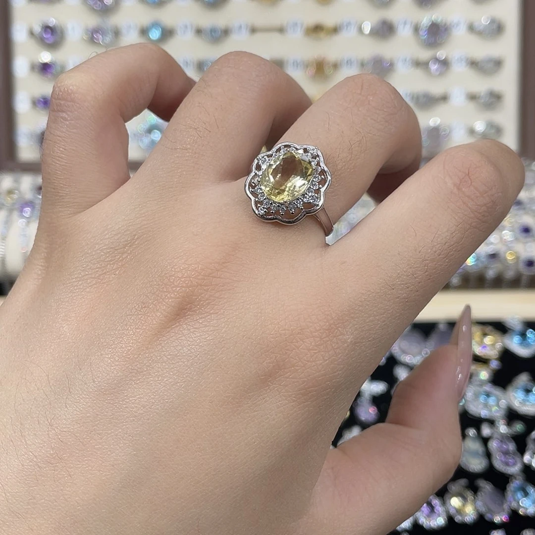 银S925镶嵌戒指黄晶