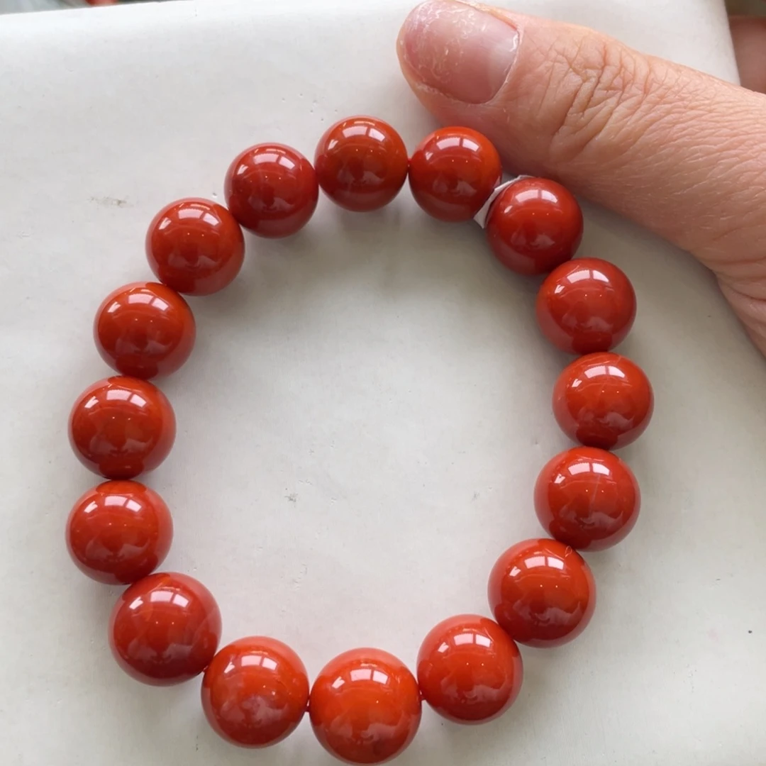 南红玛瑙未镶嵌川料南红满肉单圈13+mm