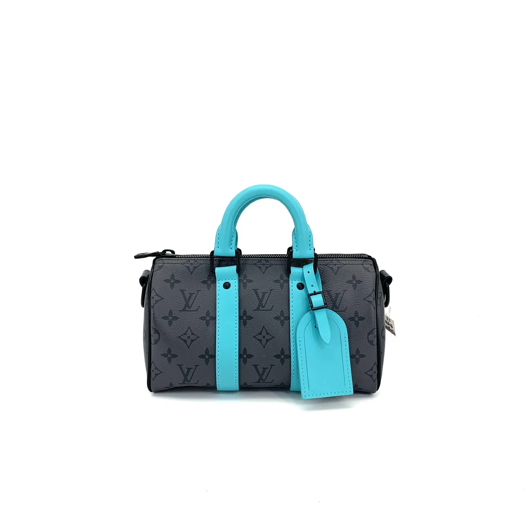 99新 LouisVuitton/路易威登 绿松石老花keepall25 尺寸25/15