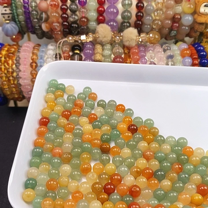 未镶嵌卡8金丝玉100个玛瑙/玉髓