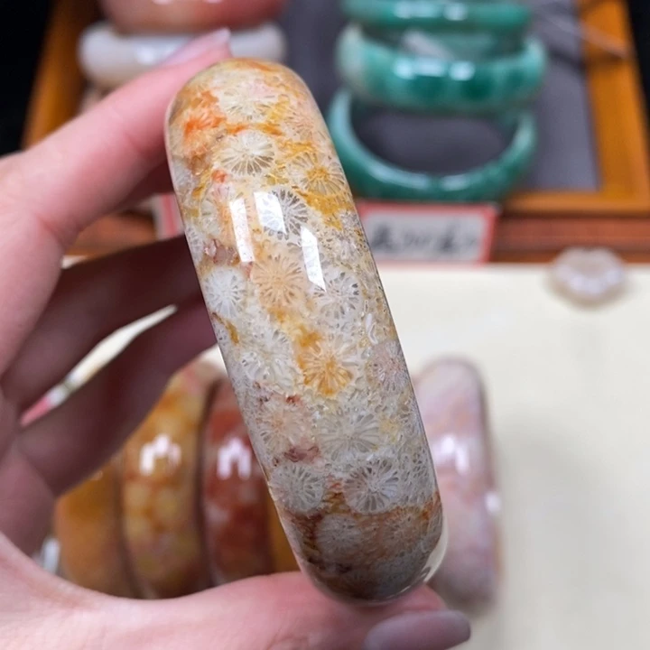 硅化珊瑚（珊瑚玉）手镯未镶嵌58.4