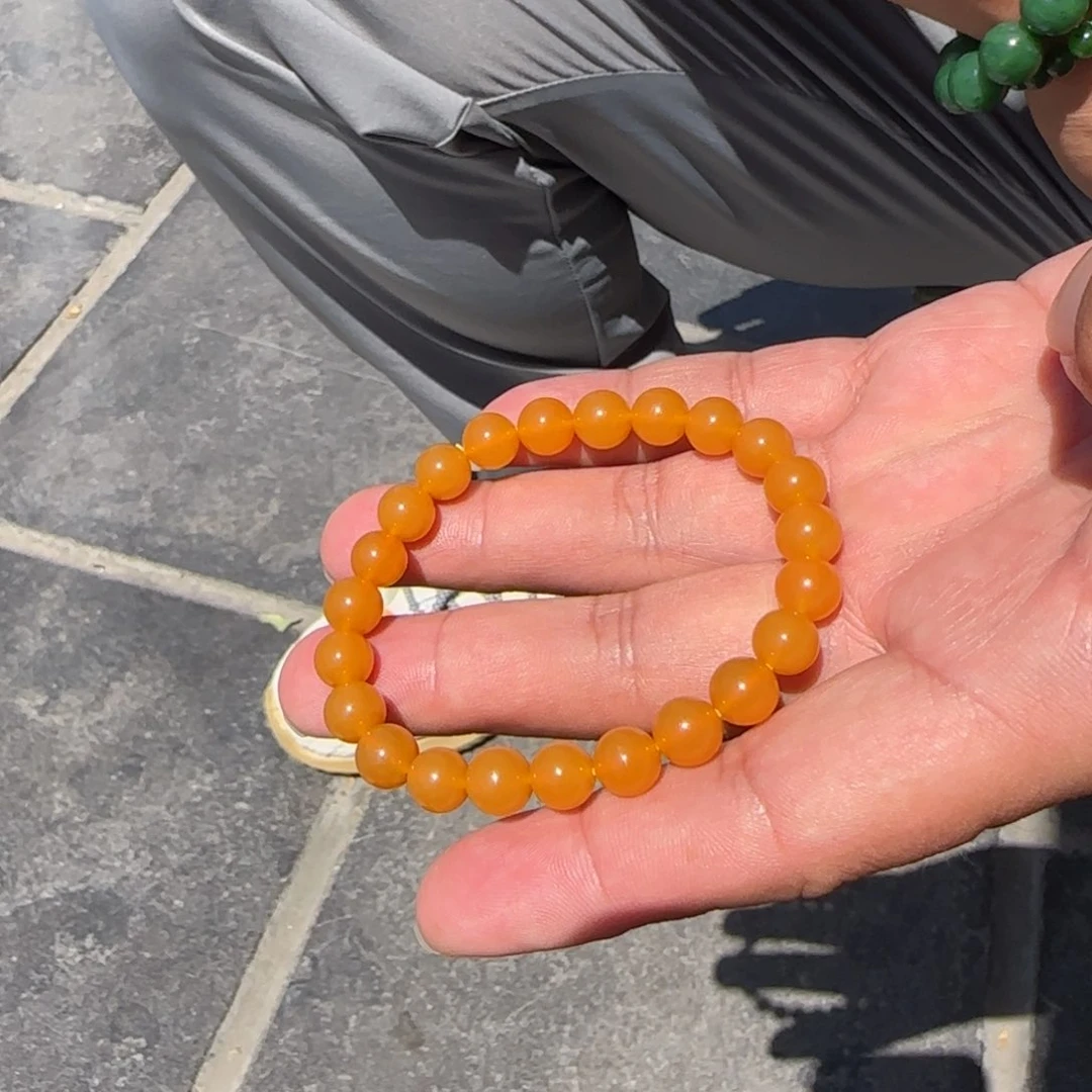 石英质玉（黄龙玉）未镶嵌手链卡8