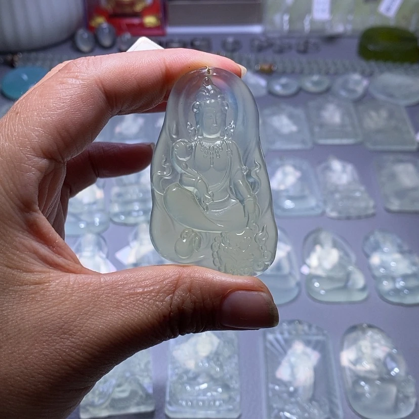 【闪购商品】岫玉未镶嵌颈饰陈*鹏文殊