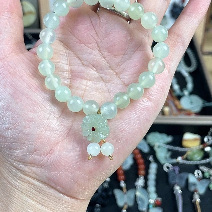 蛇纹石玉合金颈饰