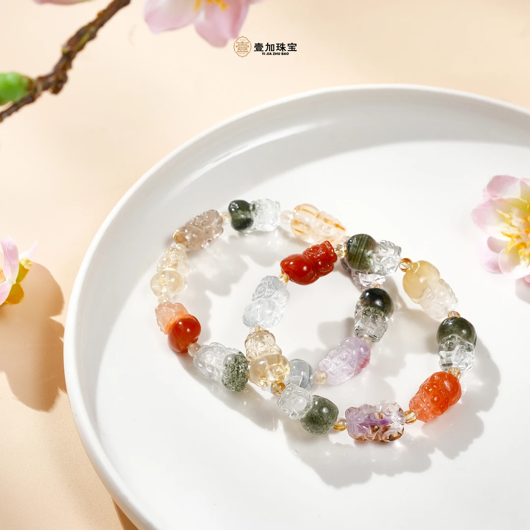 壹加师姐|手工设计只进不出貔貅水晶多宝手串多样性发一7968N