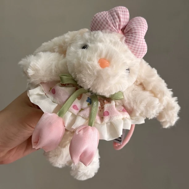 ｜粉郁金香｜垂耳兔挂件带挂绳可爱送礼生日礼物闺蜜包挂车挂件