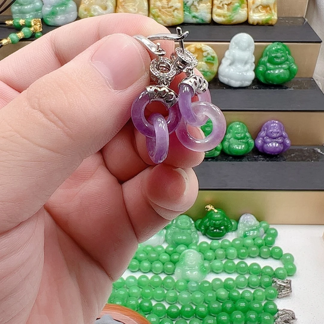 翡翠银S925镶嵌吊坠(赠链)